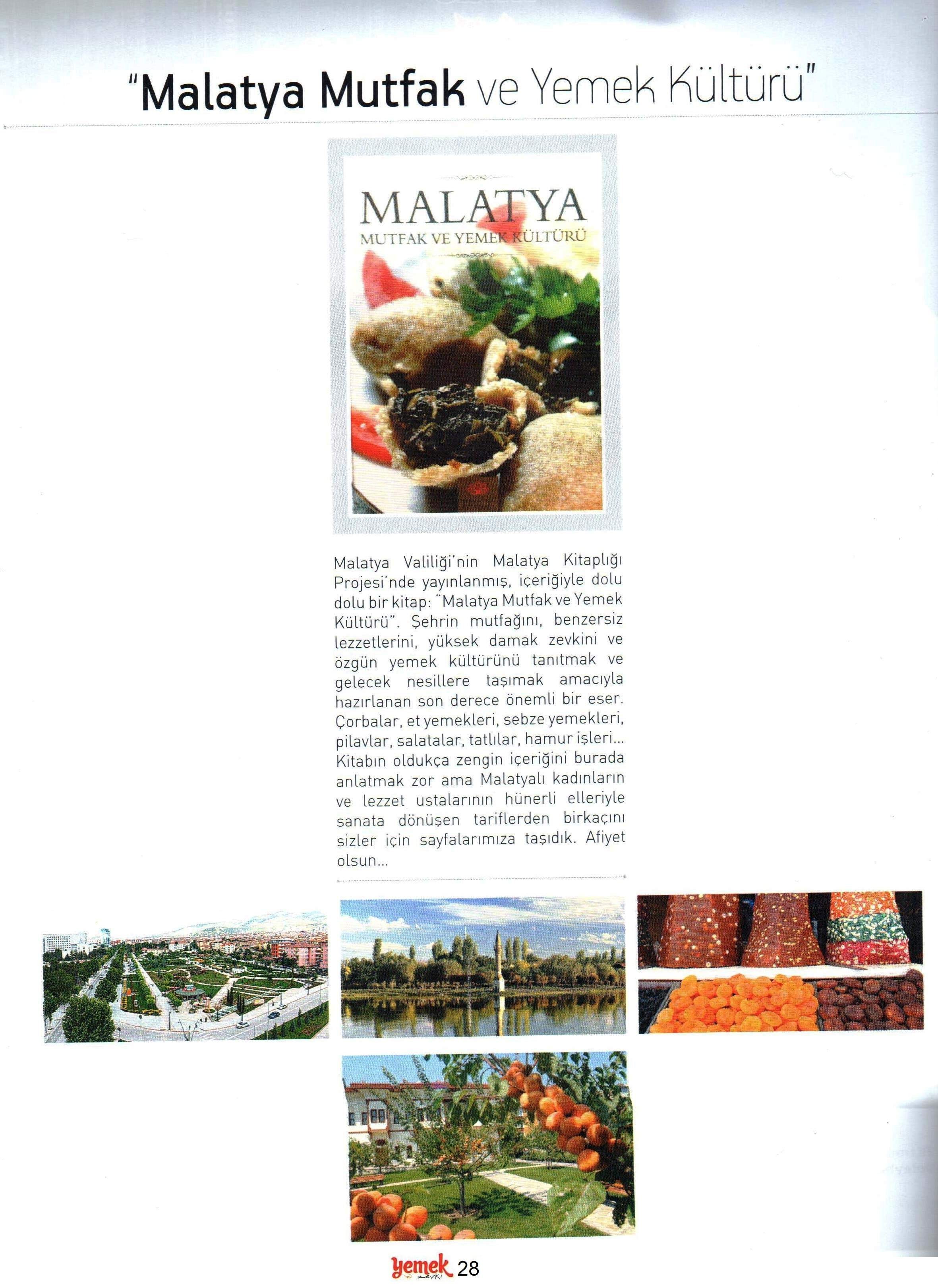Malatya yemekleri dergi’de tanıtıldı
