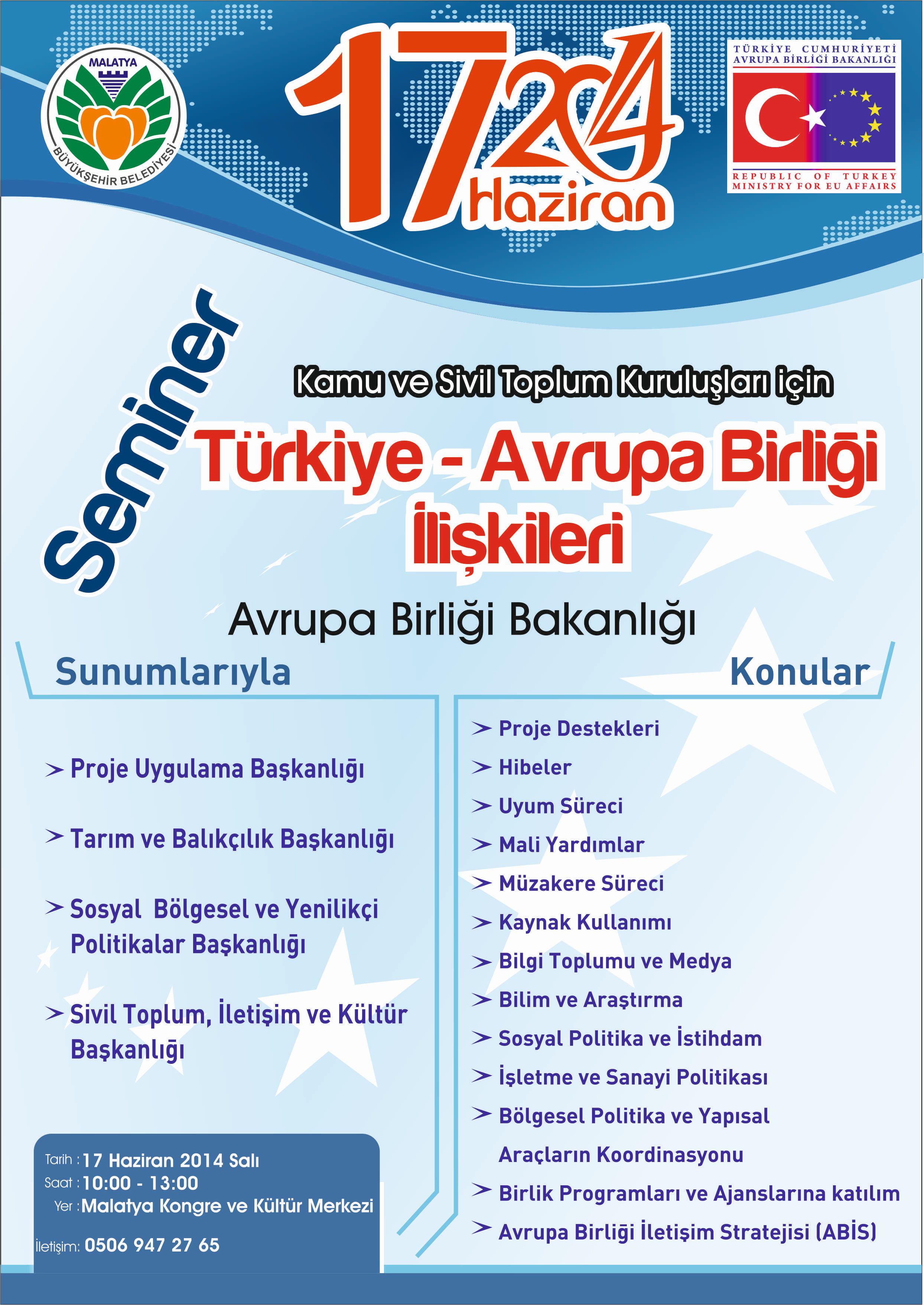 ‘Türkiye – AB ilişkileri’ semineri yarın