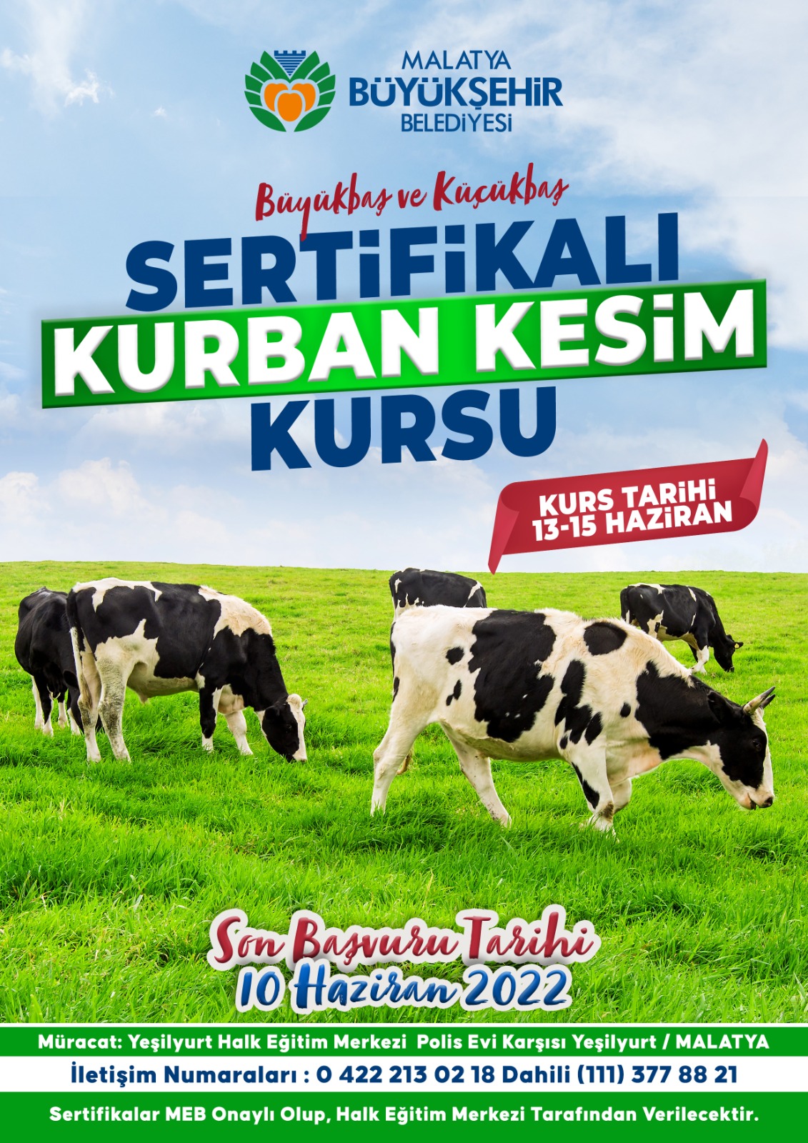 BÜYÜKŞEHİR BELEDİYESİ SERTİFİKALI KURBAN KESİM KURSU DÜZENLİYOR